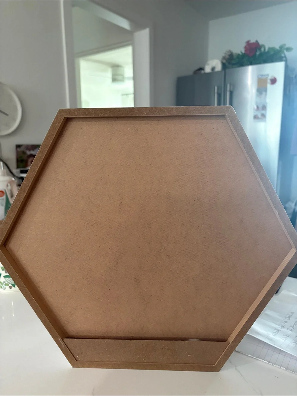 Hexagon Nested Wall Shelves - White Exterior with Light Wood Interior